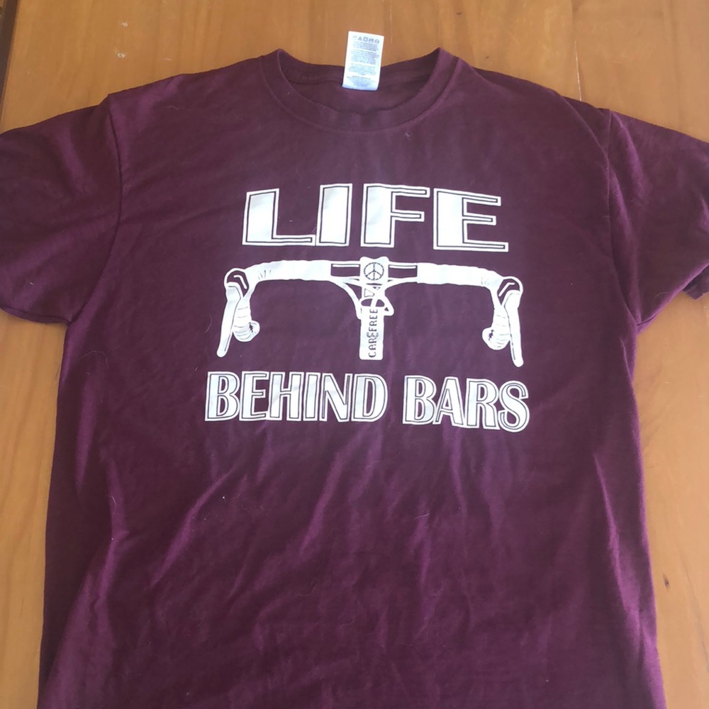 Men’s medium maroon bike t shirt.